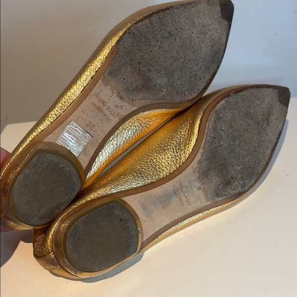 Nicholas Kirkwood Metallic Gold Leather Beya Pointed Toe Loafers Size 38 - Picture 7 of 14